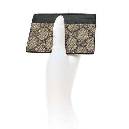 Gucci GG Supreme Monogram Calfskin Card Holder Beige Black 2 of 6