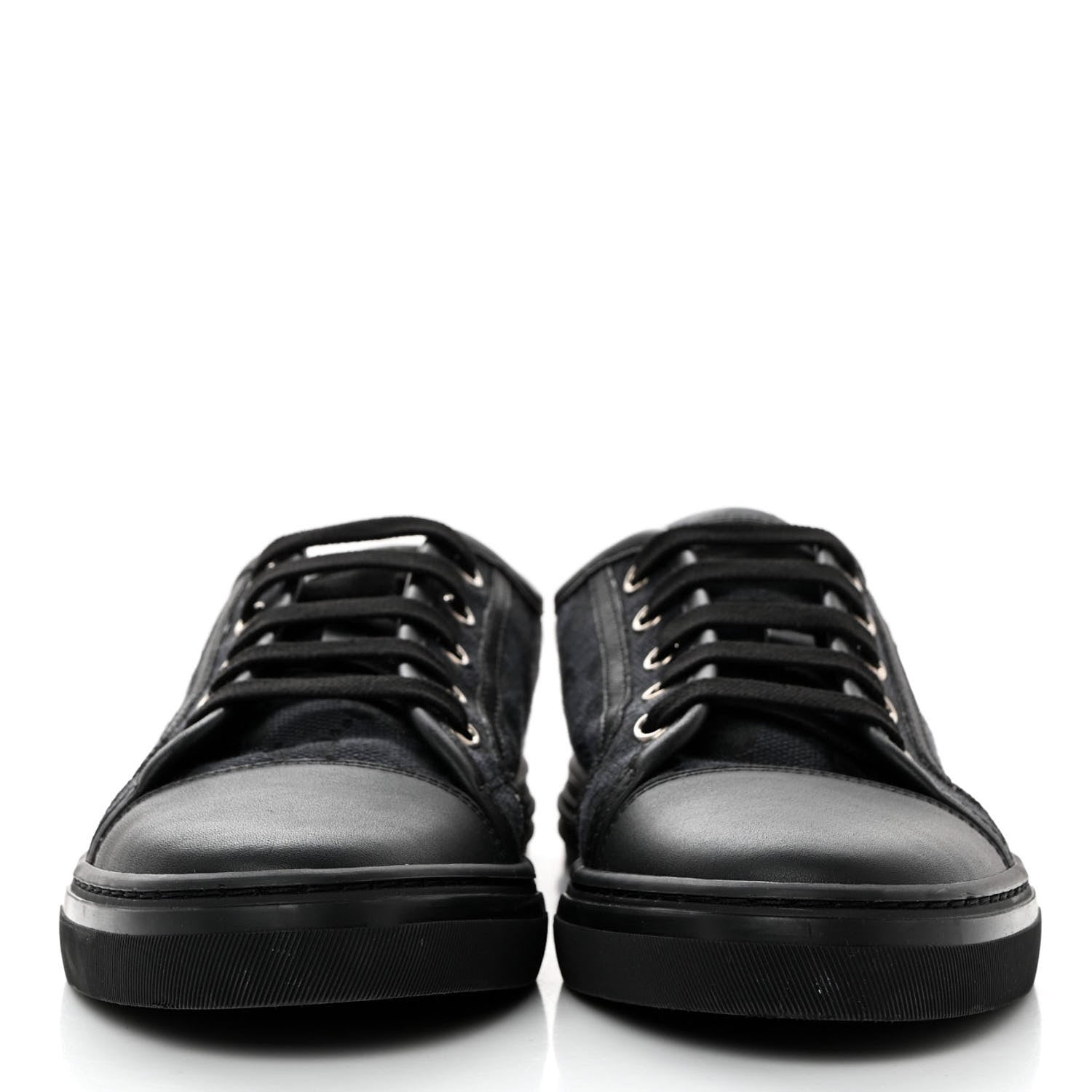 Gucci GG Monogram Calfskin Womens Low Top Sneakers 37.5 Piombo Black 2 of 8