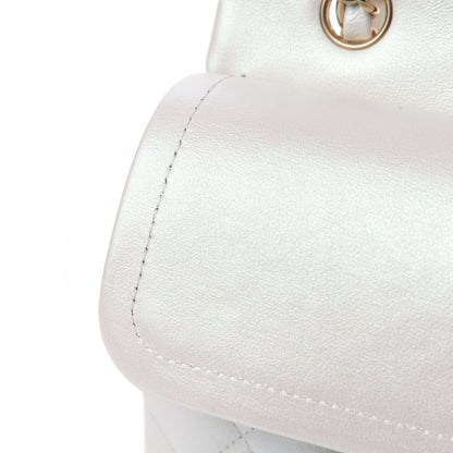 Chanel Iridescent Calfskin Quilted Medium Double Flap Ivory 8 of 12