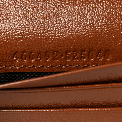 Gucci Azalea Calfskin Matelasse Diagonal Torchon GG Marmont Card Case Wallet Brown 7 of 10