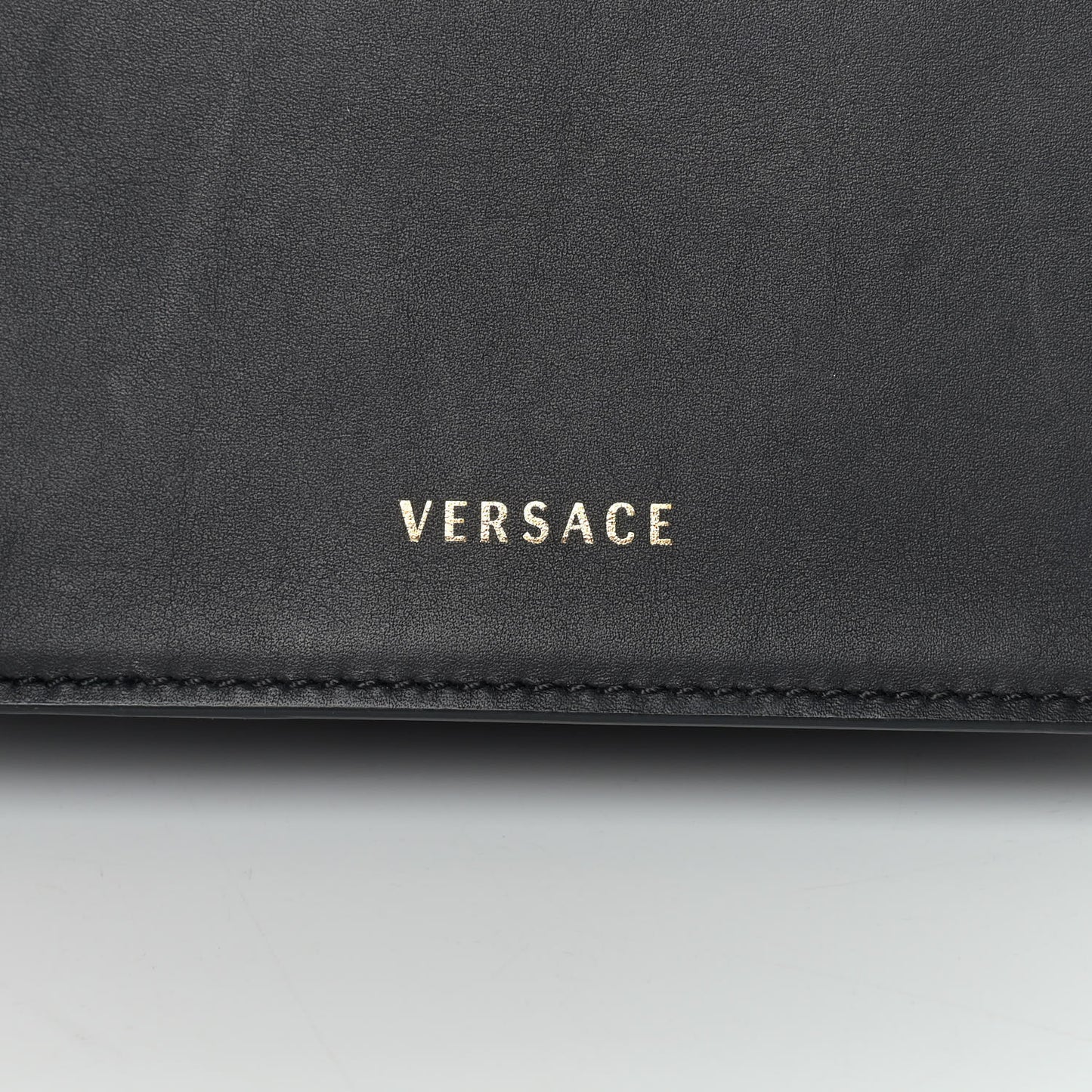 Vitello Barocco Virtus Top Handle Shoulder Bag Black
