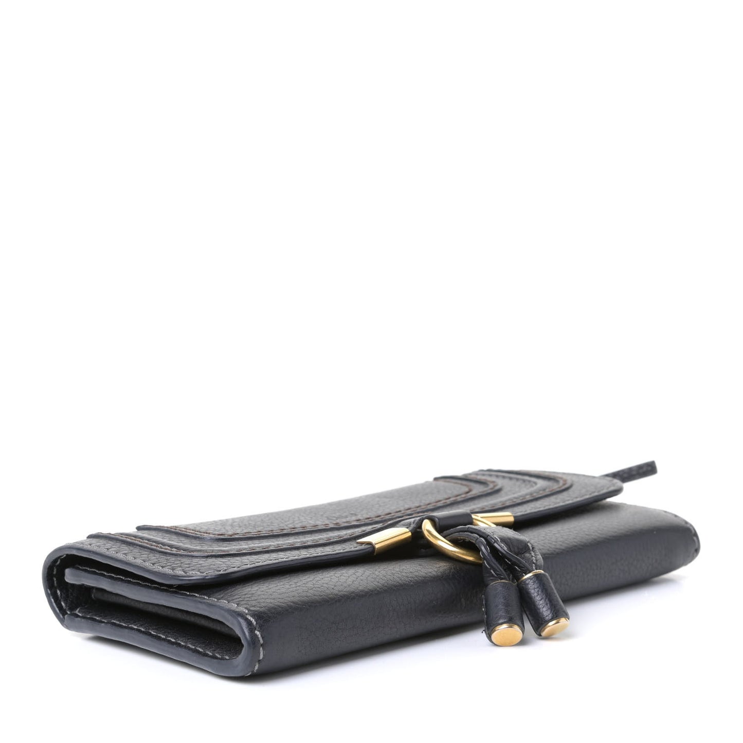 Calfskin Marcie Continental Flap Wallet Black