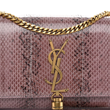 Saint Laurent Snakeskin Small Classic Monogram Kate Tassel Satchel Rose Brown 8 of 11