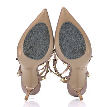 Valentino Garavani Nappa Rockstud Ankle Strap Low Heel Pumps 39 Poudre 8 of 11