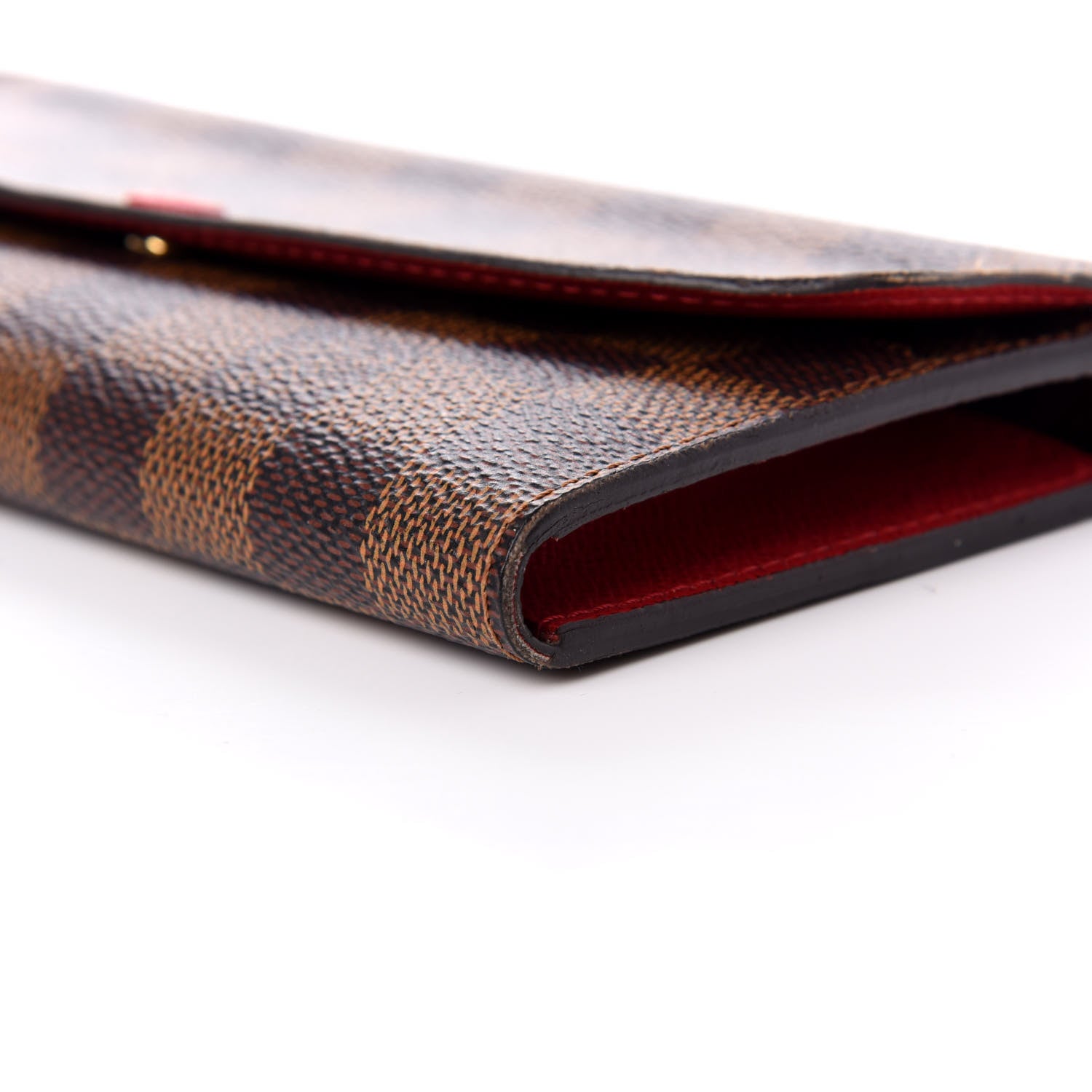 Louis Vuitton Damier Ebene Emilie Wallet Red 7 of 9