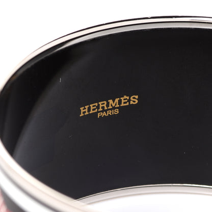 Hermes Enamel Printed Tenues Et Couvertures Extra Wide Bracelet 70 4 of 6