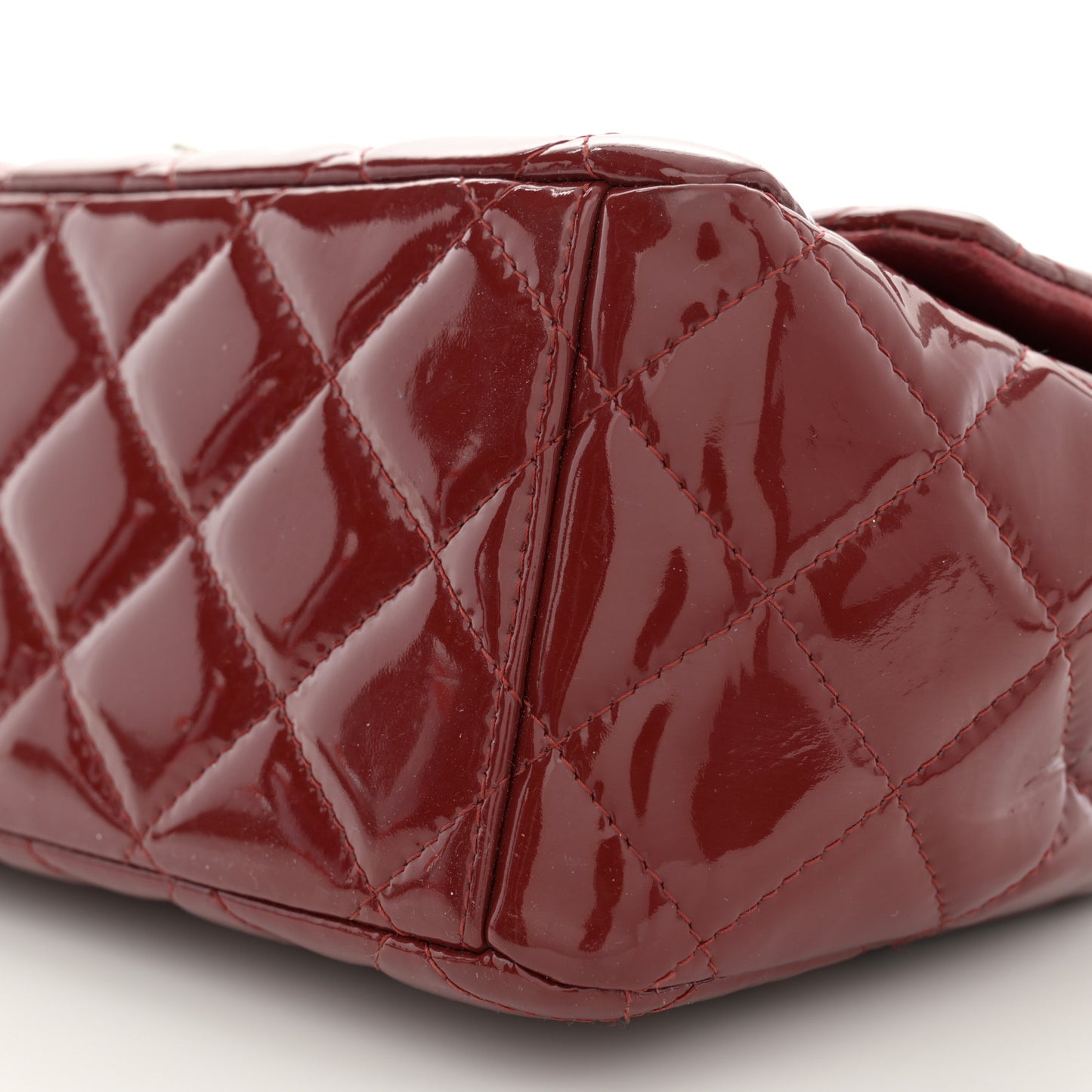 Patent Quilted Maxi Double Flap Red