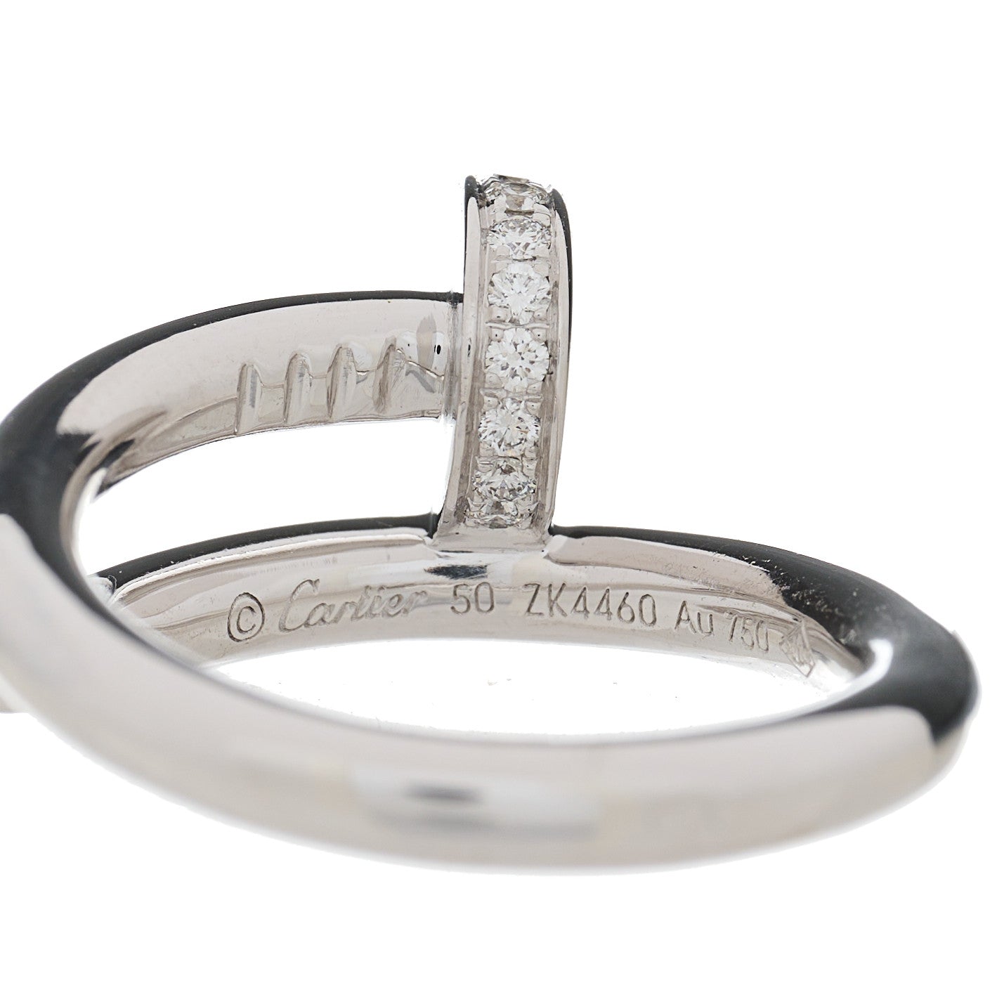 Cartier 18K White Gold Diamond Juste Un Clou Ring 50 5.25 5 of 7