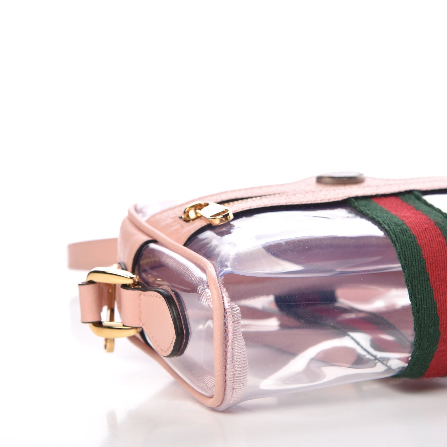 Vinyl Web Mini Ophidia Transparent Shoulder Bag Perfect Pink