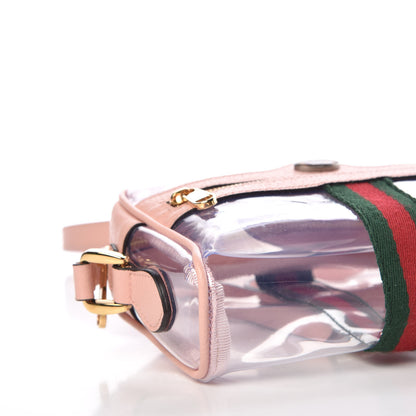Gucci Vinyl Web Mini Ophidia Transparent Shoulder Bag Perfect Pink 7 of 8