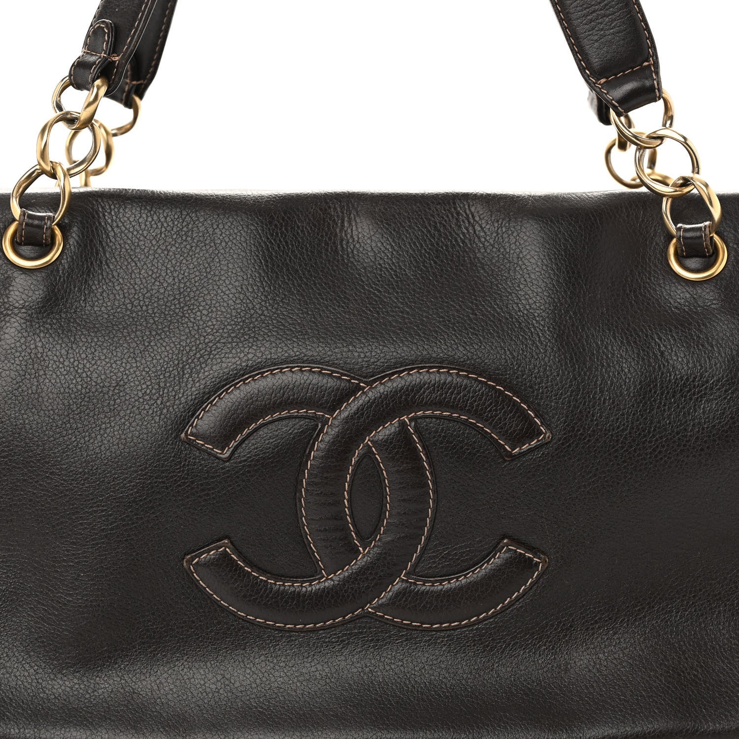 Chanel Calfskin CC Shoulder Bag Brown 7 of 9
