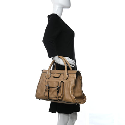 Chloe Calfskin Edith Satchel Beige 3 of 17