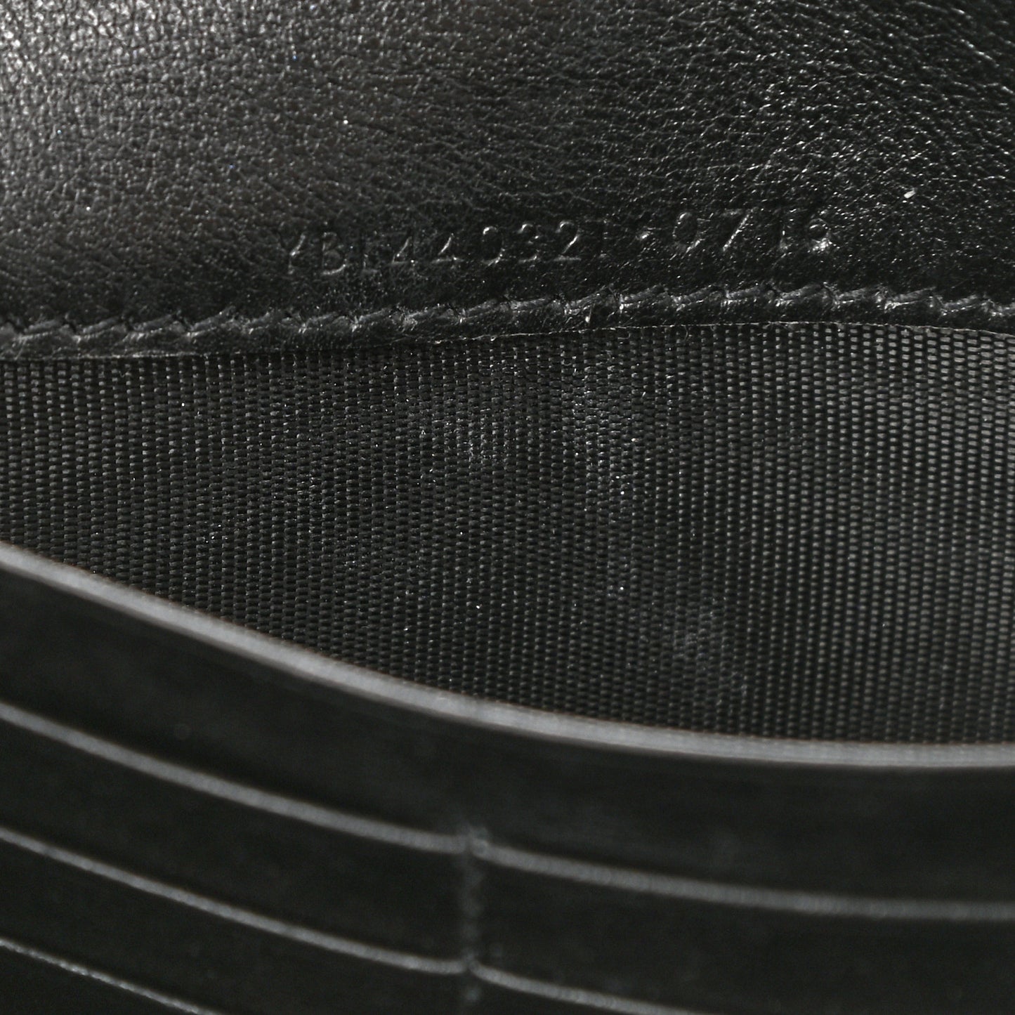 Calfskin Studded Monogram Envelope Chain Wallet Black