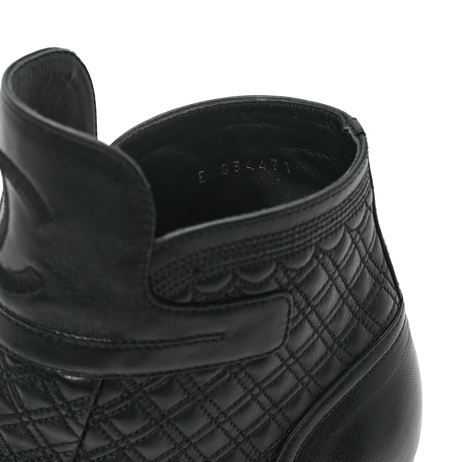 Chanel Lambskin Quilted Pearl CC Cap Toe Short Boots 41 Black 8 of 8