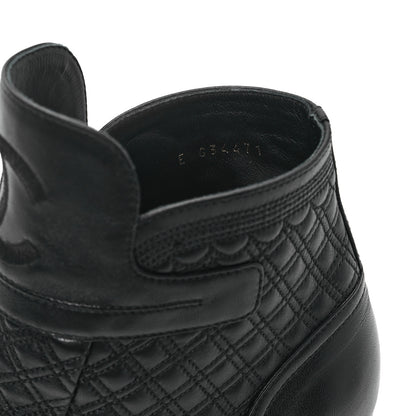 Chanel Lambskin Quilted Pearl CC Cap Toe Short Boots 41 Black 8 of 8