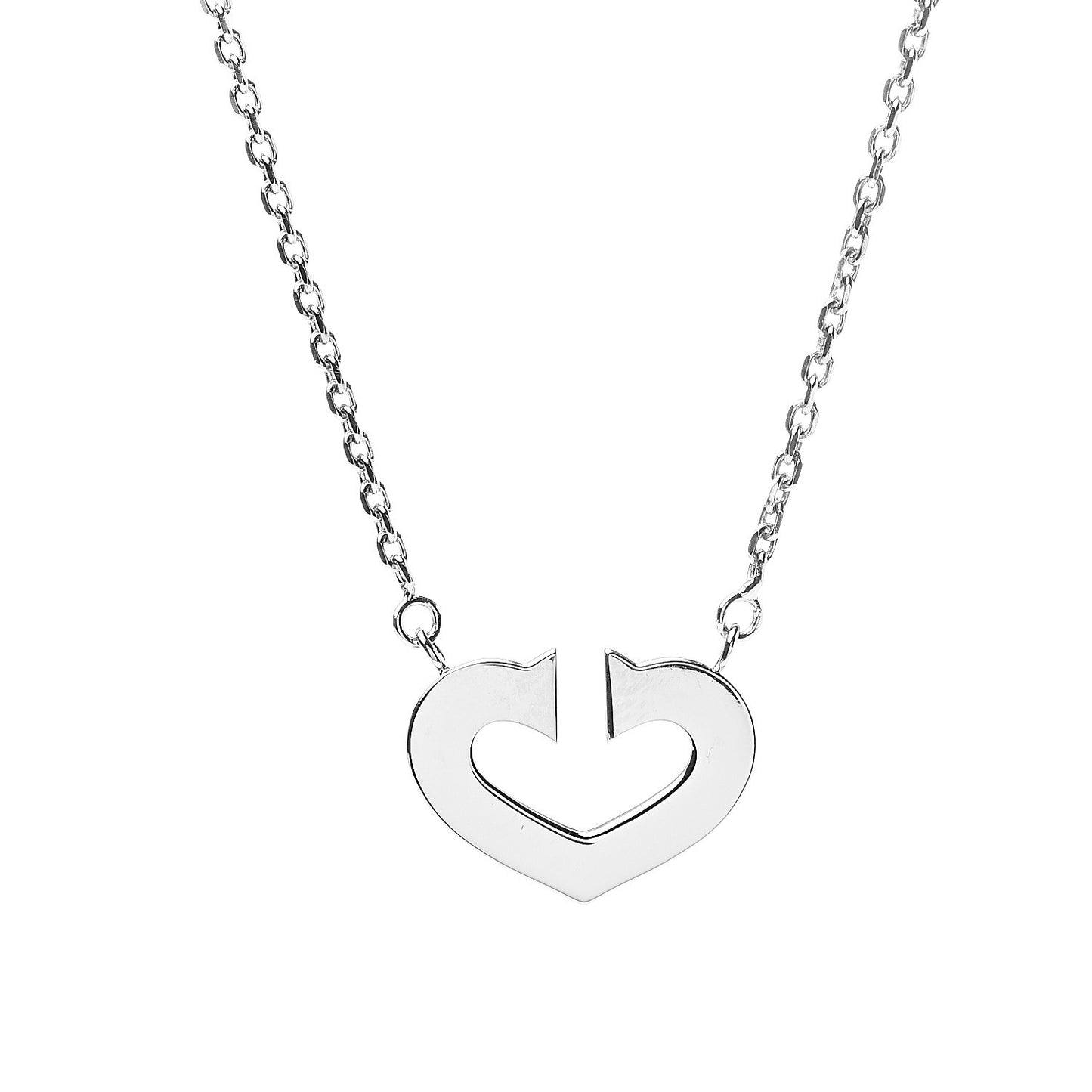 18K White Gold Medium Hearts and Symbols Necklace