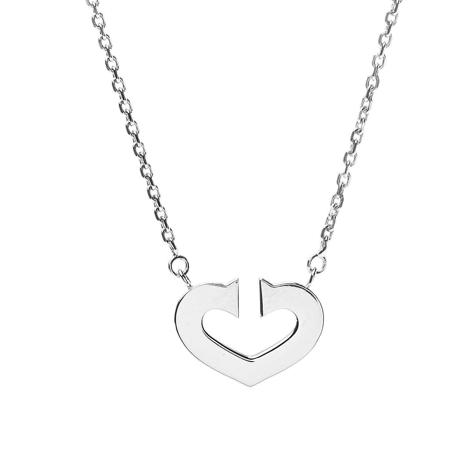 Cartier 18K White Gold Medium Hearts and Symbols Necklace 4 of 6