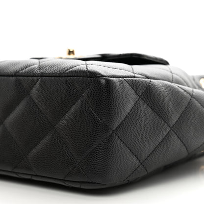 Chanel Caviar Quilted Flap Bucket Bag Black 10 of 11