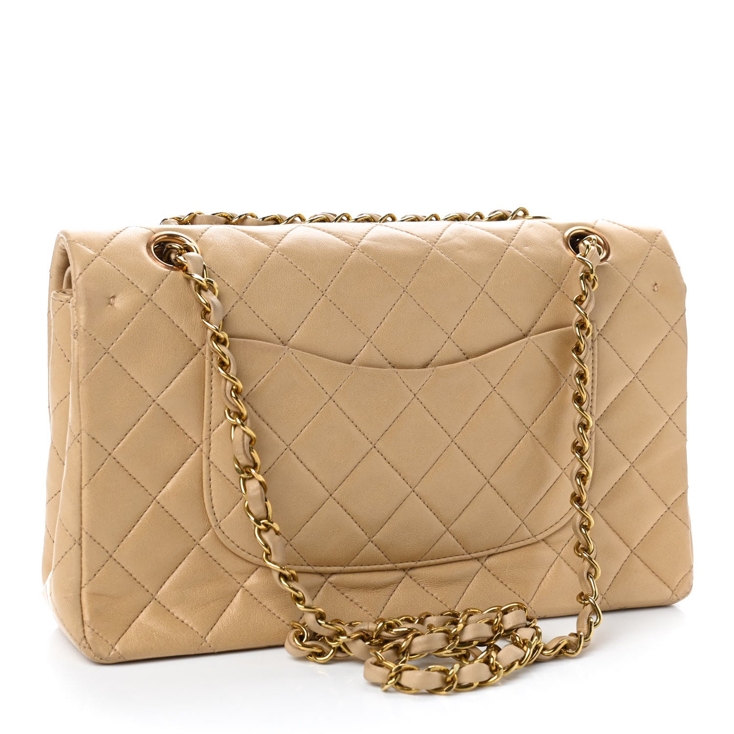 Chanel Lambskin Quilted Medium Double Flap Beige 2 of 4