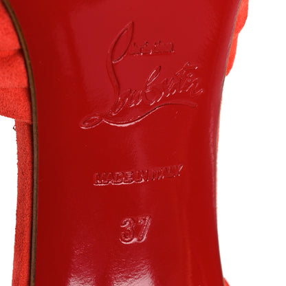Christian Louboutin Veau Velours Greissimo 100 Sandals 37 Lipstick 8 of 12
