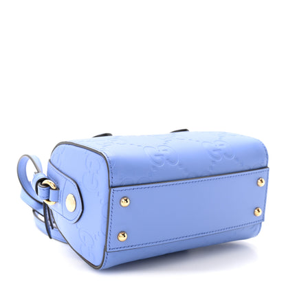 Gucci Gilbert Calfskin Jumbo GG Embossed Super Mini Top Handle Bowler Bag Bloom Lavender 4 of 11