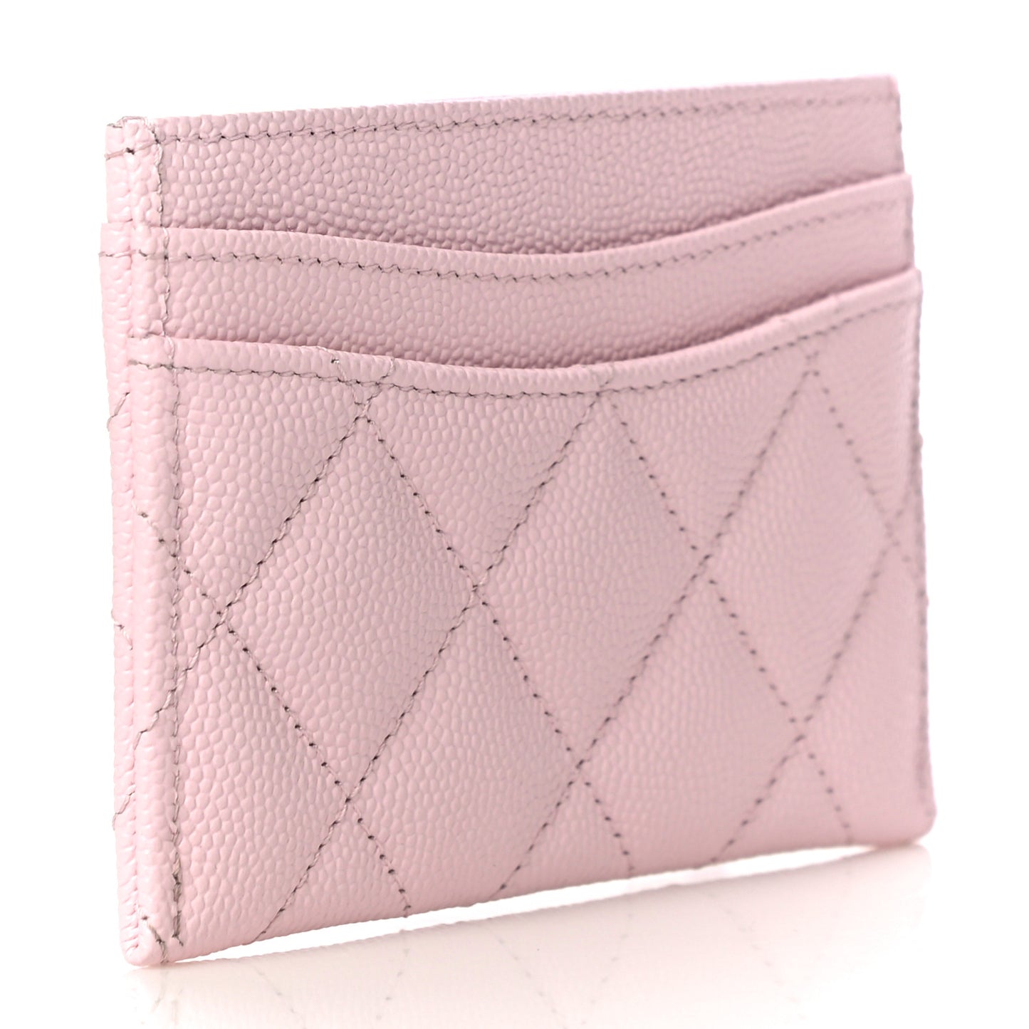 Caviar Quilted Card Holder Pink