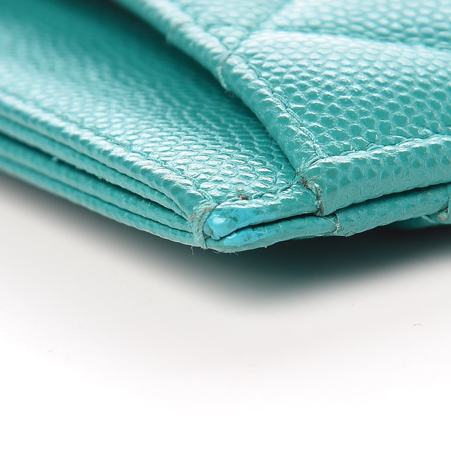 Chanel Caviar Quilted Card Holder Turquoise 10 of 13
