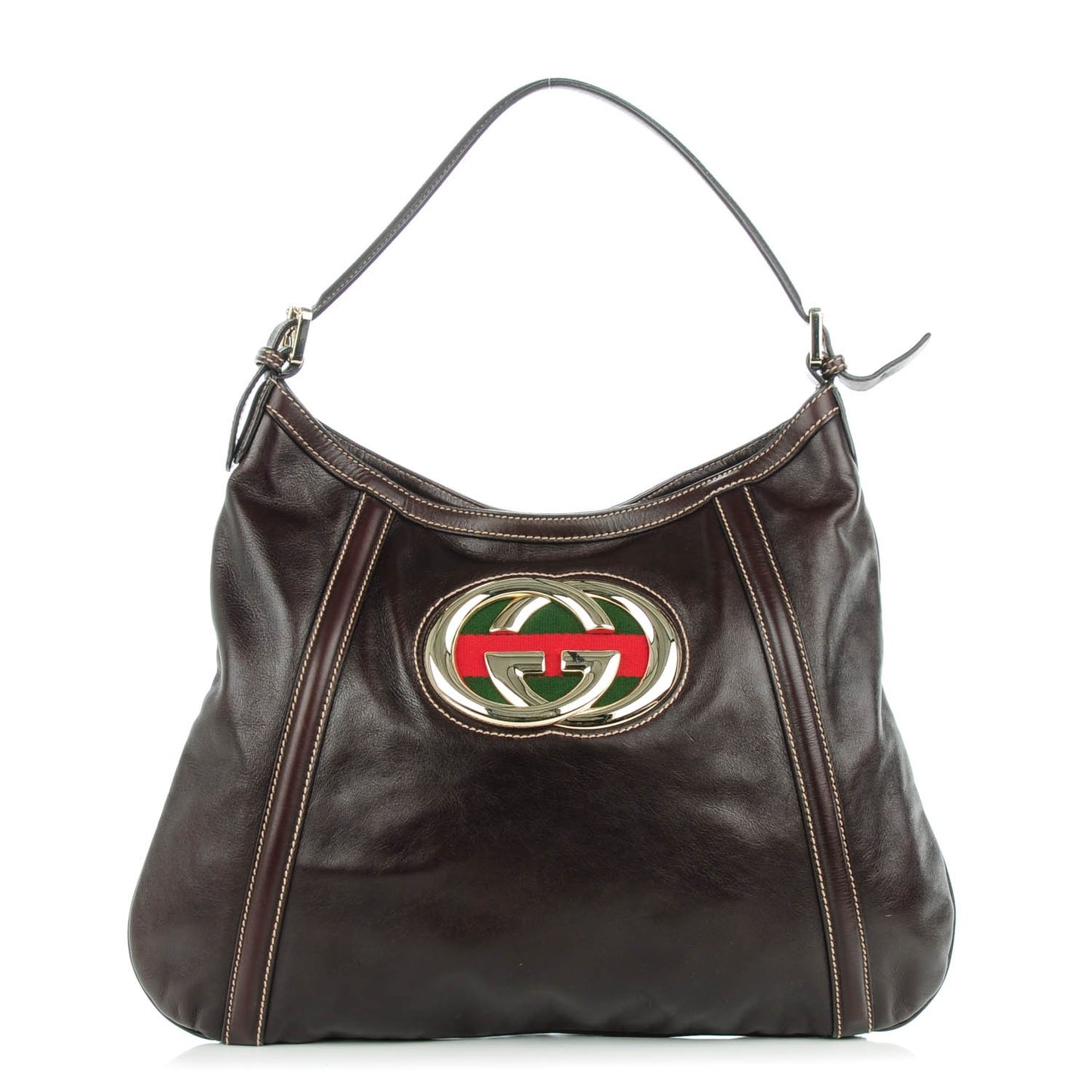 Calfskin Medium Britt Hobo Dark Brown