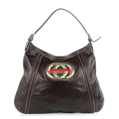Gucci Calfskin Medium Britt Hobo Dark Brown 1 of 7