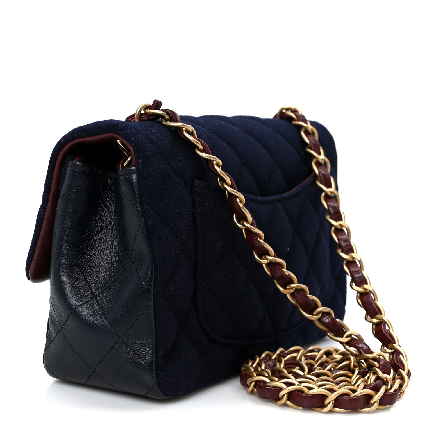 Chanel Felt Quilted Paris-Hamburg Charms Mini Rectangular Flap