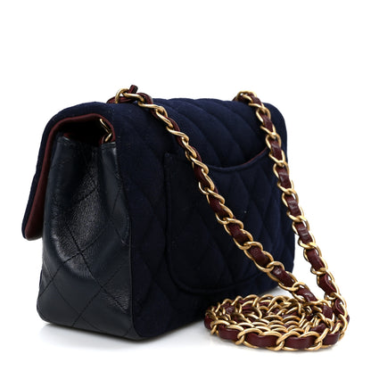 Chanel Felt Quilted Paris-Hamburg Charms Mini Rectangular Flap Black Dark Navy 2 of 10
