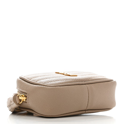 Saint Laurent Grain De Poudre Matelasse Monogram Baby Lou Camera Bag Dark Beige 4 of 7