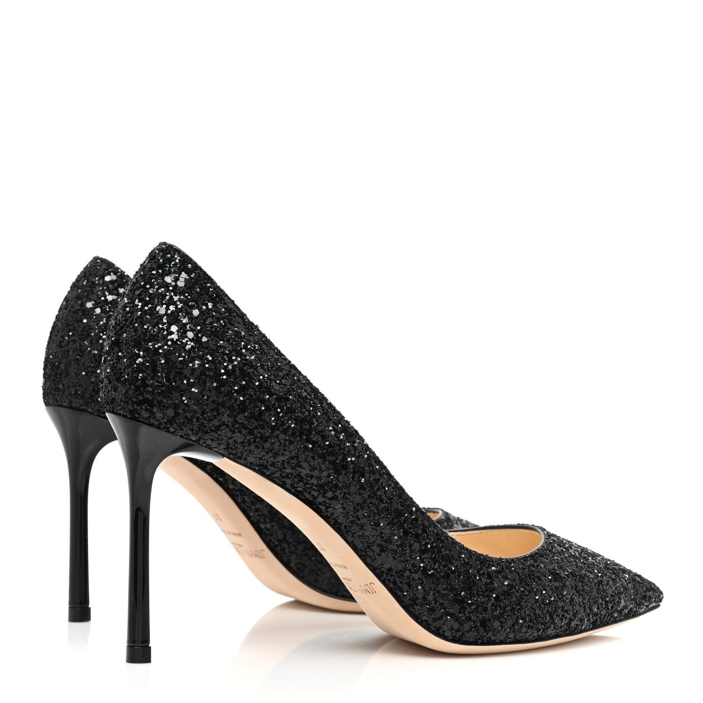 Coarse Glitter Pointy Toe Romy 85 Pumps 37 Black