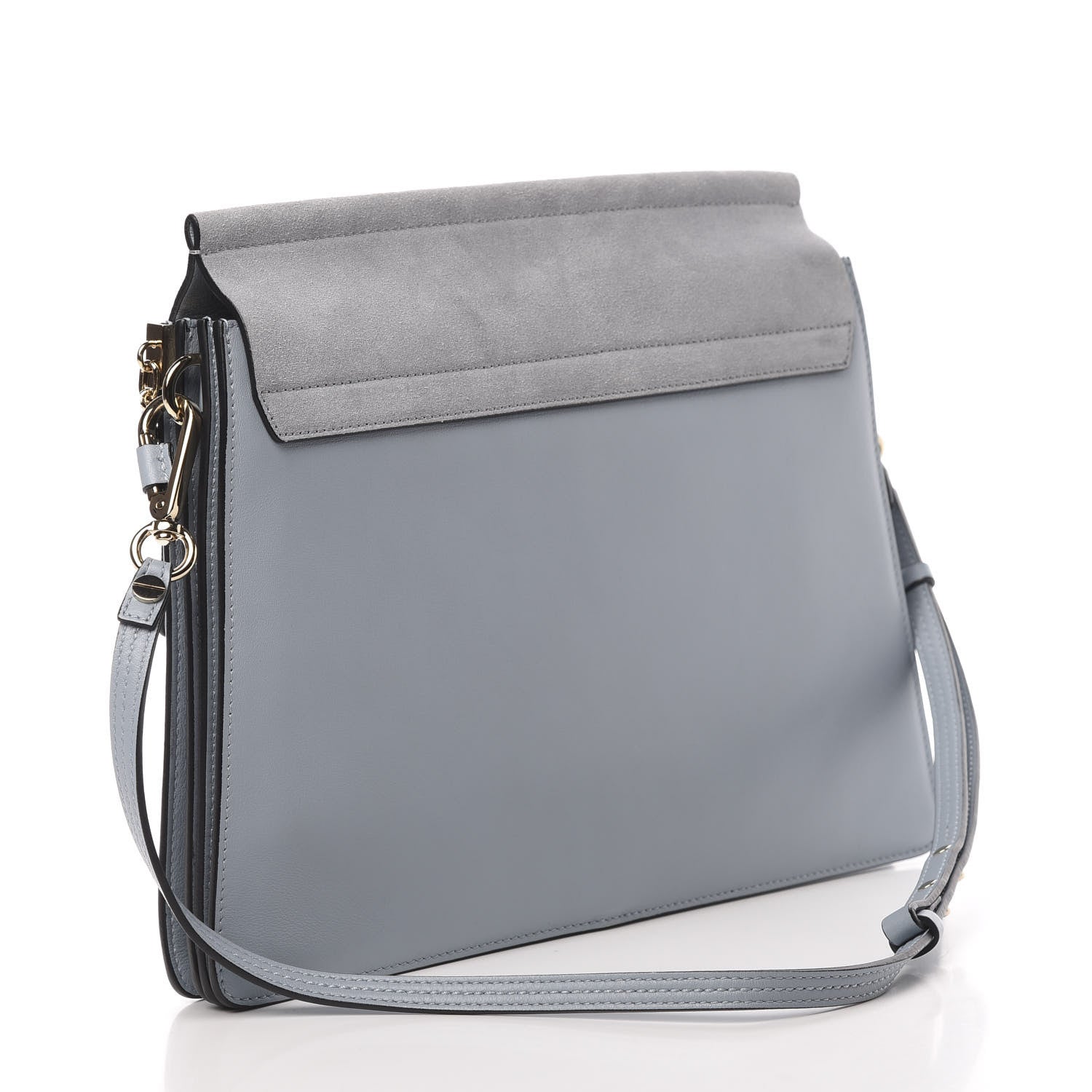 Chloe Calfskin Suede Medium Faye Shoulder Bag Washed Blue 3 of 11