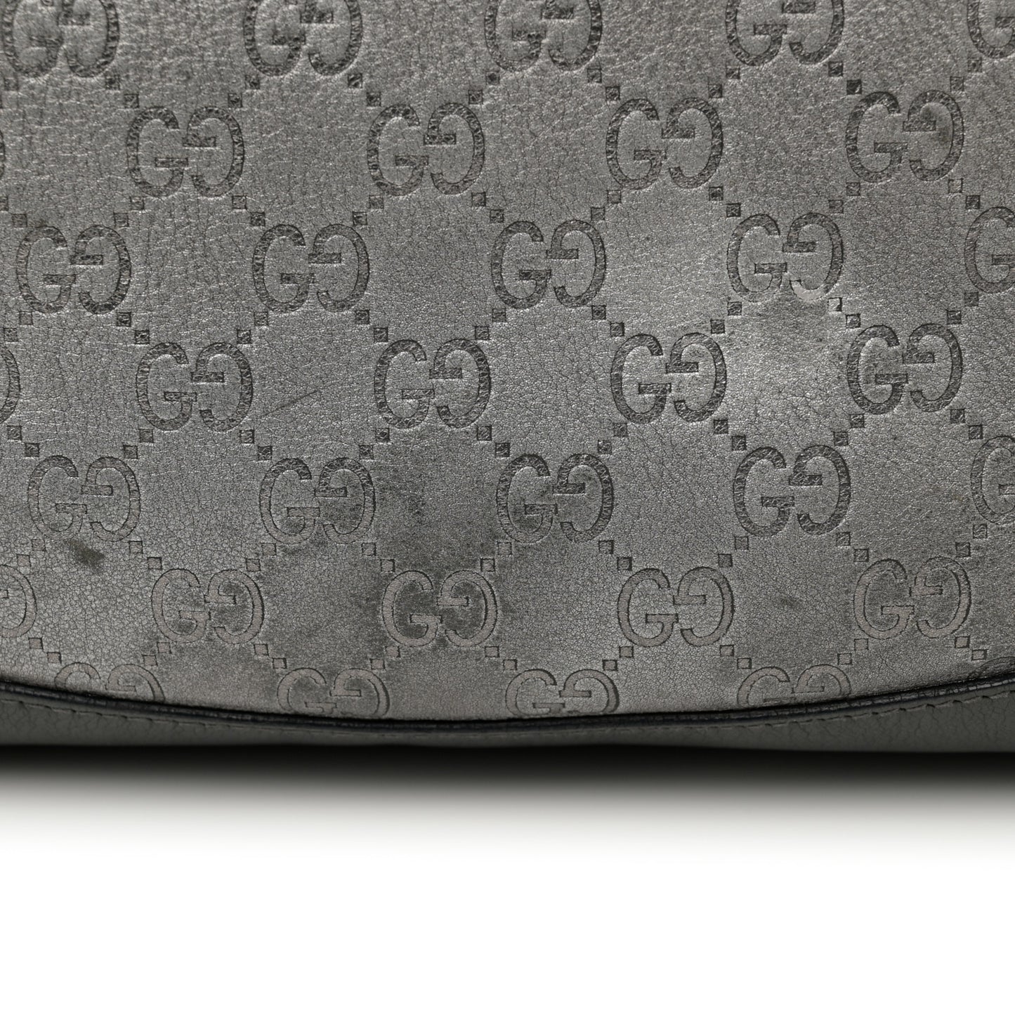 Metallic Guccissima Large Tote Dark Grey