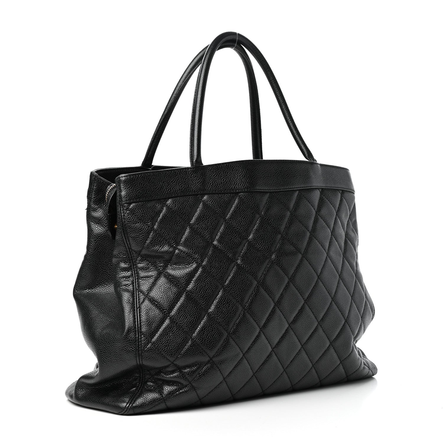Chanel Caviar Quilted CC Shopping Tote Black 3 of 10