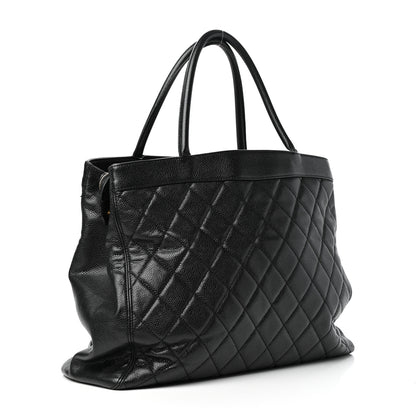 Chanel Caviar Quilted CC Shopping Tote Black 3 of 10