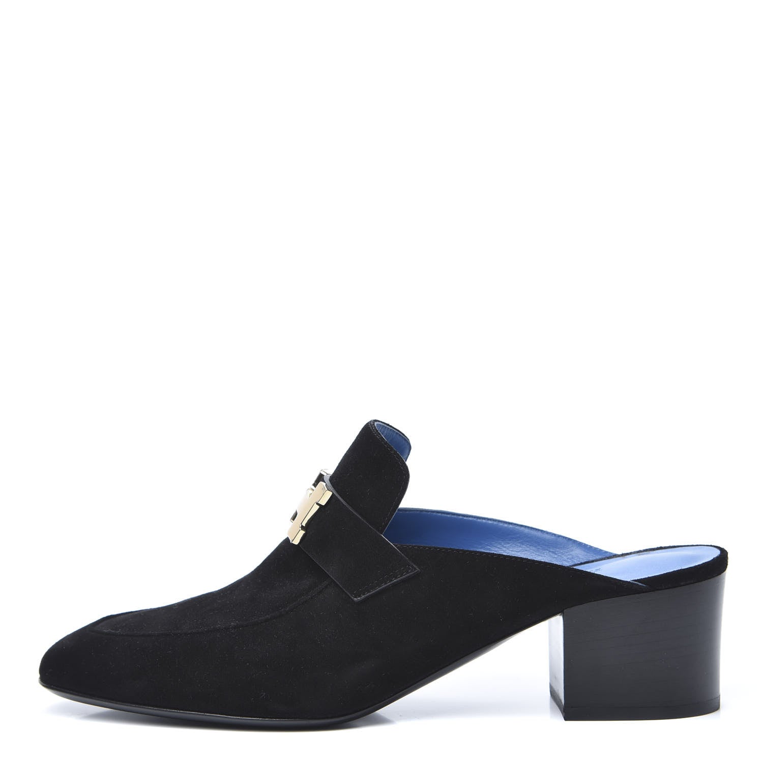 Hermes Suede Goatskin Paradis Mule 38.5 Black 1 of 9