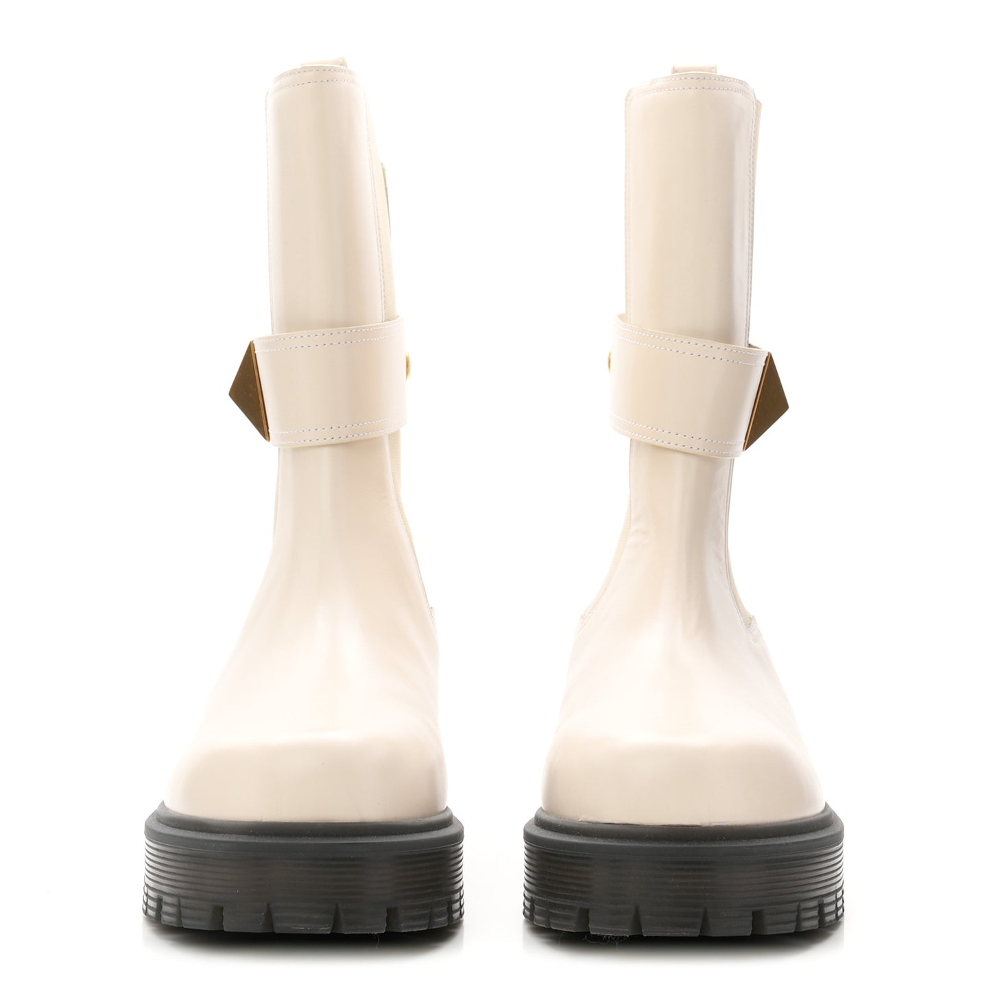 Calfskin One Stud Beatle 45mm Boots 41 Light Ivory