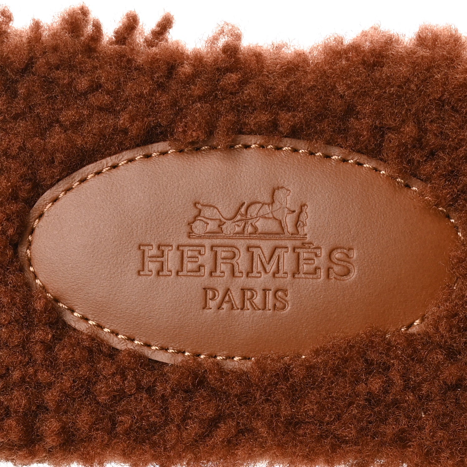 Hermes Woolskin Oran Sandals 36 Cognac 6 of 8