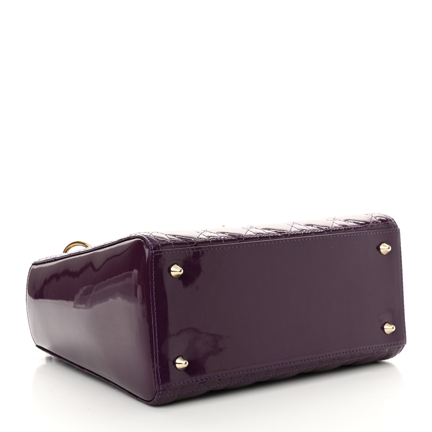 Christian Dior Patent Cannage Medium Lady Dior Purple 4 of 16