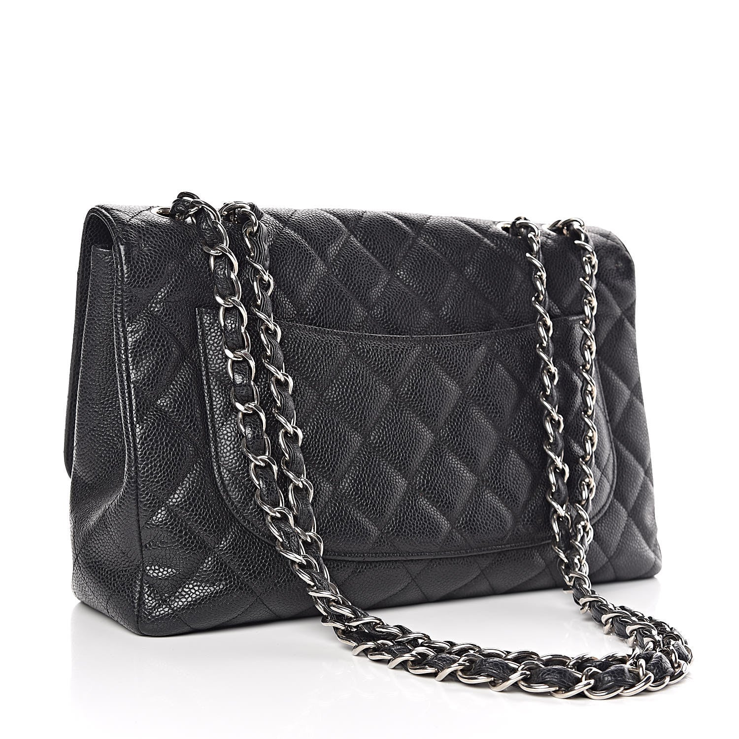 Chanel Caviar Quilted Jumbo Single Flap Black 3 of 13