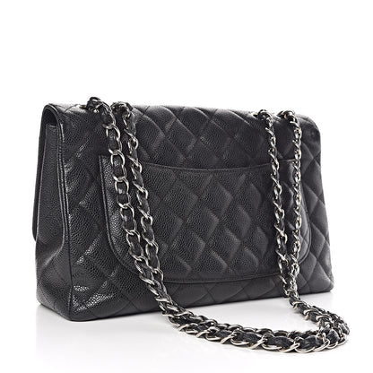 Chanel Caviar Quilted Jumbo Single Flap Black 3 of 13