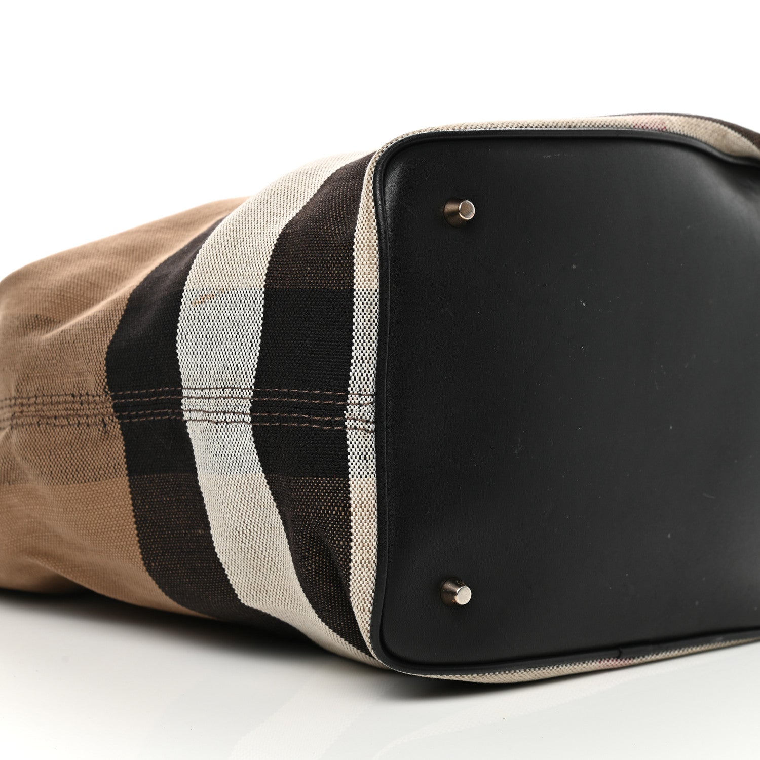 Burberry Canvas Mega Check Medium Ashby Hobo Saddle Black 11 of 19