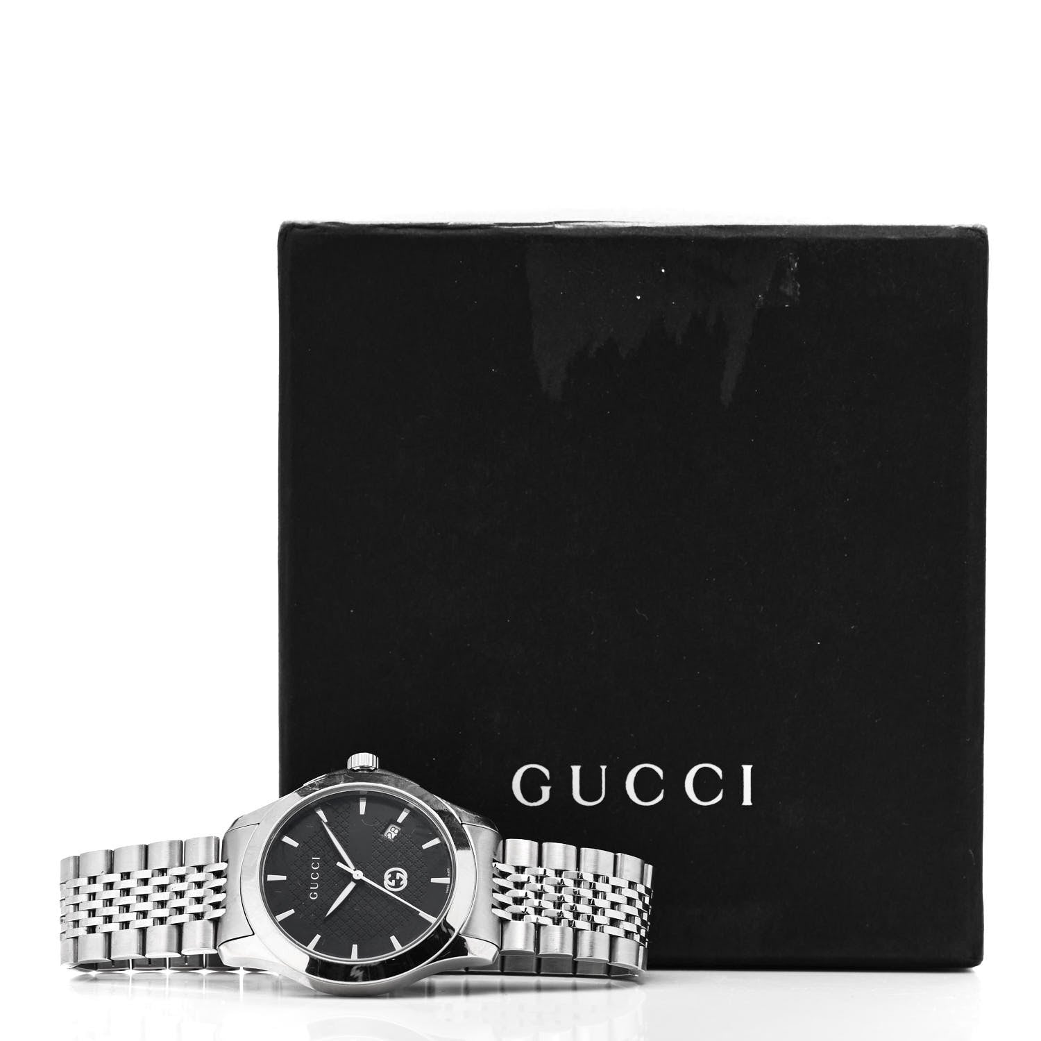 Gucci Stainless Steel 38mm G-Timeless Quartz Watch Black 5 of 5