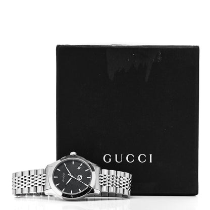Gucci Stainless Steel 38mm G-Timeless Quartz Watch Black 5 of 5