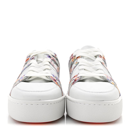 Christian Louboutin Calfskin Mens 2002SL Low Sneakers 43 White Multicolor 3 of 10