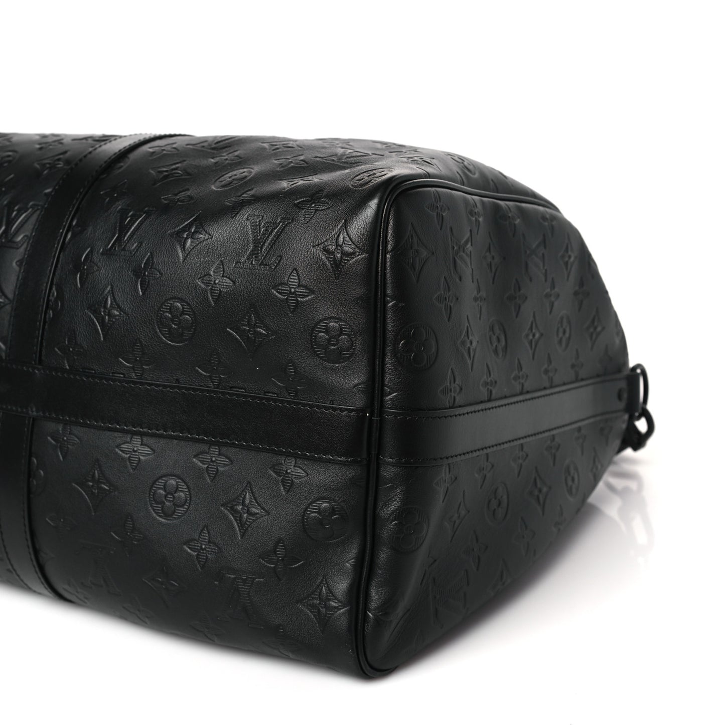Calfskin Shadow Monogram Keepall Bandouliere 50 Black