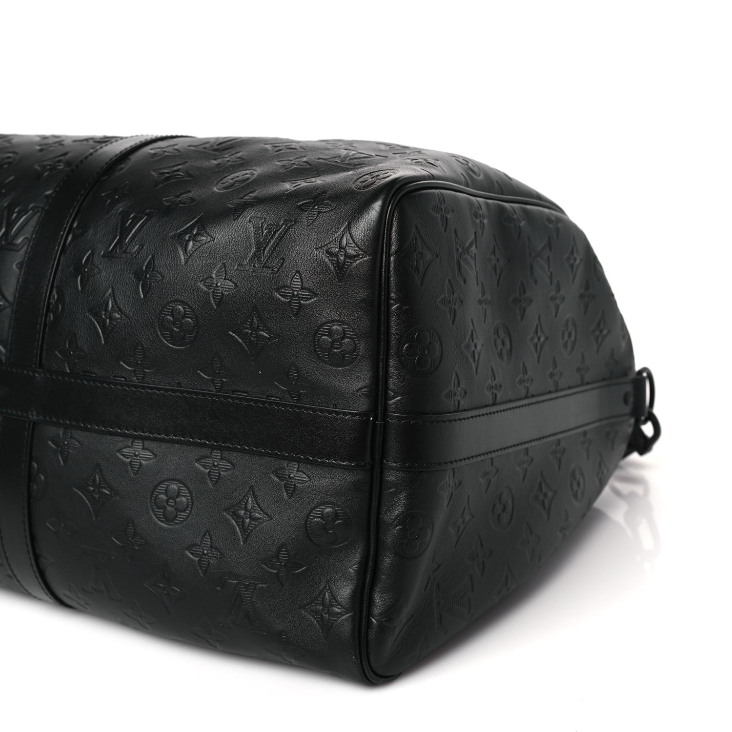 Louis Vuitton Calfskin Shadow Monogram Keepall Bandouliere 50 Black 7 of 7