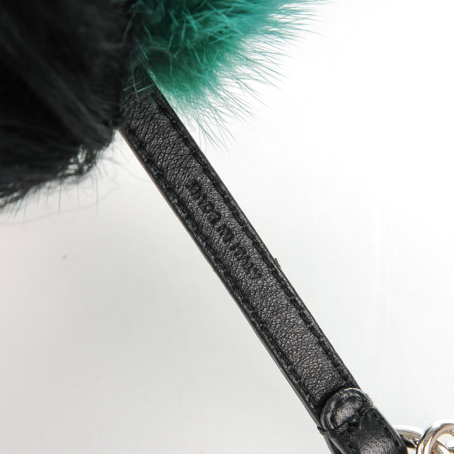 Fendi Mink Goat Fur QuTweet Cucaoo Bag Bug Charm Green White 3 of 4